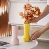 Estilo Nórdico Ins Jarrón de Cerámica Colorido Adorno Decoración Simple de Escritorio Florero Arreglo Floral para Sala de Estar Flores Secas Flores Artificiales