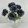 Flores Artificiais de Peônia Estilo Europeu com 7 Cabeças para Decoração de Casamento, Flores Artificiais para Exibição na Sala de Estar, Arranjos Florais, Decoração de Arco de Casamento