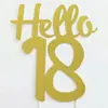 Topo de Bolo de Aniversário Transfronteiriço Inserções de Número Hello18 21 30 40 50 Kit para Fazer Decoração de Bolo 14
