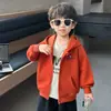 Chaqueta naranja bordada para niños de primavera y otoño, estilo coreano, cárdigan moderno y elegante para niños, adecuada para niños pequeños y medianos, para exportación transfronteriza