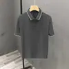 Camiseta Masculina de Manga Curta com Gola Camisa Verão Masculina Tendência Cor Sólida Camisa POLO Masculina Manga Meia Manga Casual