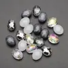 Cuentas de vidrio de color galvanizado de jade de porcelana ovaladas ojo de buey de 9x12 mm transfronterizas accesorios para joyería DIY material para collares y pendientes