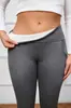 Bestseller Transfronteiriço Calças Leggings de Cintura Alta com Forro de Lã para Mulheres, Calças de Yoga Quentes Ajustadas para Outono/Inverno, Bolsos Elásticos, Calças Longas de Lã de Cordeiro