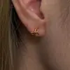 Mini Aretes de Mariposa de Oro de 18 Quilates, Exquisitos y Elegantes, Versátiles para el Uso Diario, Sencillos y a la Moda con un Toque de Lujo