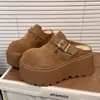 Pantuflas de Algodón Estilo Birkenstock con Forro Polar, Nuevo Modelo Otoño e Invierno 2025, Zapatos Birkenstock Cerrados para Exteriores, Medias Pantuflas sin Talón para Mujer, de Ponerse Fácil, Suela Gruesa