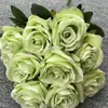Fabricante de Flores Artificiales para Bodas Verdes Hortensia Verde Rosa Rocío de Golondrina Loto Bola de Cebolla Decoración Suave para Bodas Flor Artificial al por Mayor