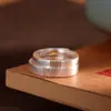 Personalidad Producto de Plata Plata Pura 999.9 Plata Lisa Carácter de Bendición Todo Sale Bien Anillos de Pareja Modernos Sencillos Adecuados para Hombres y Mujeres