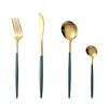 Popular cubertería de acero inoxidable Portugal de 4 piezas, cuchillo, tenedor y cuchara, juego para comida occidental, cuchillo para bistec, suministros para hotel y restaurante