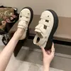 Sandalias Jx de Corte Calado y Punta Cerrada para Mujer, de Uso Dual para Exteriores en Verano, Medias Zapatillas de Suela Gruesa, Sandalias Romanas de Playa para Mujer