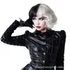 Peluca de Cosplay de Bruja Kuira Blanco y Negro Transfronteriza Peluca Completa Rizada Corta Esponjosa Europea y Americana Fabricante Stock Listo Venta al Por Mayor