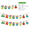 Bandera de papel de Navidad creativa bandera de color banderín de cadena flor banner de dibujos animados de Navidad decoración de tienda