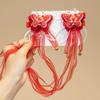 Tocados Hanfu para niños, horquilla antigua para niñas, horquilla con borlas de lazo para niña, horquilla con peluca, accesorios para el cabello festivos de Año Nuevo para niñas