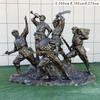 Esculturas de Soldados del Ejército Rojo de Cobre Imitación, Adornos Temáticos Culturales Rojos, Esculturas de Figuras de Fibra de Vidrio para Exteriores para Salas Conmemorativas y Atracciones Turísticas