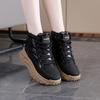 Zapatos de Lona de Caña Alta para Estudiantes Mujeres, Estilo Coreano, Modelo Nuevo Invierno 2025, Versátiles de Suela Gruesa, Botas Deportivas Forradas de Felpa K6725