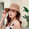 Nuevo Sombrero de Pescador para Mujer de Verano Color Sólido Flor Transpirable Protector Solar Sombrilla Moda Viaje Sombrero de Sol Madre Cuenca