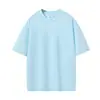 Camiseta de Algodón Puro 280g Hilo Doble 32s Hombro Caído Cuello Redondo Manga Corta con Estampado de Logo Impresión Digital Personalización DIY