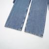 Comércio exterior atacado outono novo feminino lapela abotoamento simples bolso manga longa efeito amassado Jeans macacão longo