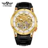 Nuevo Ganador Estilo Europeo y Americano Moda Masculina Casual Hueco Movimiento Mecánico Reloj Mecánico Automático