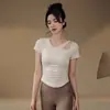 Ropa de Yoga para Mujer Verano Pilates Entrenamiento Secado Rápido Top de Fitness Deporte de Alto Nivel Traje de Running Camiseta de Manga Corta
