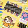 Set de Marcadores Acrílicos de Doble Punta Bicolor con Punta Suave, Apilables y Lavables, Bolígrafo de Color para Graffiti Pintado a Mano por Niños