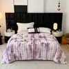 Manta de felpa de pelo de conejo, manta gruesa para siesta en la oficina, chal de forro polar de coral para aire acondicionado, manta cubierta de sofá para usar en la cama