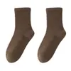 Meias Esportivas de Algodão Puro para Mulheres, Absorventes de Suor, Antibacterianas, Resistentes a Odores, Meias de Algodão Respiráveis, Resistentes ao Desgaste, Cor Sólida, Meias para Meninas