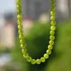 Collar de Ágata Verde Oliva Cristalino con Cuentas Europeas y Americanas para Mujer, Gargantilla de Peridoto con Cuentas Redondas, Joyería Transfronteriza al por Mayor