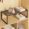 Prateleira Retrátil para Guarda-Roupa Divisória em Camadas Rack de Armazenamento para Closet Divisor Placa Interna de Armário Prateleira em Camadas para Roupeiro