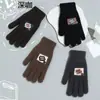 Luvas de Lã Tricotadas de Cinco Dedos para Homens, Couro Genuíno, Tela Sensível ao Toque, Inverno, para Estudantes, Ciclismo ao Ar Livre, para Prevenir Frio e Calor, Modernas e Simples