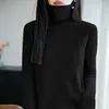 Top de capa interior de cuello alto transfronterizo para mujer, estilo otoño e invierno, suéter de punto tipo pullover de forro polar Andy suave y cómodo