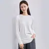 Camiseta de Manga Larga de Maternidad Ropa de Abrigo para Primavera y Otoño Cuello Redondo Holgada que Cubre la Barriga Adelgazante para Embarazo Ropa de Base para Maternidad