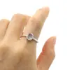 Anillo de Plata Esterlina S925 con Dijes Incrustados de Aguamarina Natural y Piedra Lunar, Banda Lisa de Moda y Sencilla con Patrón de Cuerda Retorcida