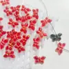 10*20mm Mariposa Dorada Vidrio Checo Accesorios para Joyería DIY Colgante de Mano Cuerda de Cuentas Decoración para Funda de Teléfono Móvil