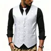 2026 Moda Masculina Outono/Inverno Transfronteiriça Tamanho Grande Colete de Terno Tamanho Europeu Casual Estampa Paisley Colete Formal