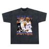 Cross-border AliExpress T-shirt masculina lavada verão velho americano retro rua alta maré meia manga solta hiphop atacado