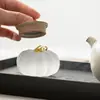 Tapa y Base de Cristal Transparente Esmerilado con Forma de Calabaza para Taza de Té para Juego de Té Kung Fu, Accesorio para el Hogar