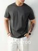 200 Peças! Camiseta Masculina de Algodão Mercerizado com Amônia Líquida, Fio de Alta Contagem, Gola Redonda, Manga Curta, Cor Sólida, Verão 2026, Alta Qualidade, Fresca e Respirável