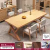 Mesa de Comedor de Madera Maciza para Sala de Estar, Mesa de Comedor Sencilla para Uso Doméstico, Mesa Grande Nórdica Moderna, Mesa y Sillas Minimalistas Multifuncionales