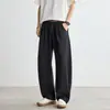 Calça Casual Solta de Algodão de Cintura Alta com Zíper, Estilo Americano, Versátil, Nova para o Verão de 2026