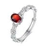 Anillo de Plata de Ley S925 con Piedra Natural Estilo Británico Noble y Elegante Pulsera de Cristal Brillante para Mujeres Transmisión en Vivo Douyin Xiaohongshu