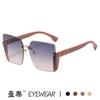 Novos Óculos de Sol Quadrados Sem Aro Borda Cortada Celebridade da Internet Live Adesivo Distintivo Óculos Brilhantes Armação Grande Óculos de Sol da Moda