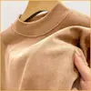 Fábrica de origen: Camiseta de invierno para hombre de doble cara con forro de forro polar, top térmico de manga larga engrosado de cuello alto, color liso