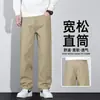 Jeans Elásticos de Pierna Recta Sueltos para Hombre 2026 Primavera y Otoño Nuevos de Pierna Ancha Lavados Casuales Largos Forrados de Polar