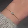 Pulseira de Prata S925 Zircônia Navete Estilo Coreano Moda Design Simples Exquisito Joia de Mão Pequena e Delicada S8505