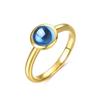 Anillo de dedo cerrado con forma de huevo, sencillo y lujoso, con gemas naturales, chapado en plata S925 y oro de 10 quilates.