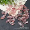Pétalas de cristal, pétalas de lótus de cristal de morango natural, grampo de cabelo de jade DIY, acessórios de grampo de cabelo Hanfu