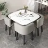 Mesa de Comedor Simple que Ahorra Espacio para Uso Doméstico, Adecuada para Apartamentos Pequeños, Mesa de Comedor para Negociaciones en Tiendas, Juego de Mesa y Sillas, Mesa Redonda para Recepción
