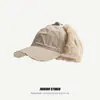 Gorro de Felpa de Color Sólido Estilo Americano con Protección para las Orejas Invierno Unisex Retro Coreano Gorro de Piloto Moderno Fresco Cálido Gorro de Esquí