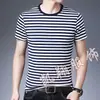 Venda Direta da Fábrica Camisa de Marinheiro T-Shirt de Manga Curta Gola Redonda Retrô Manga Meia Manga Unissex Camisa Básica Estilo Hong Kong Uniforme de Marinheiro Nostálgico Verão