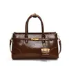 Bolso de Mano de Cuero con Cera de Aceite de Moda Nicho Nuevo Primavera Bolso de Hombro Casual Retro Bolso Tote para Mujer